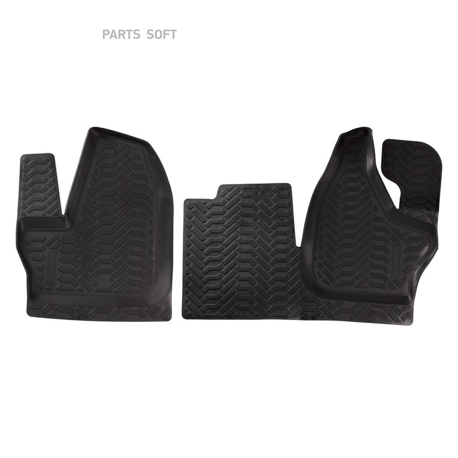 Коврики салона для а/м ГАЗель NEXT полимерный черный "AIRLINE" (пердний ряд, выс. борт, КПП на панел - AIRLINE None None